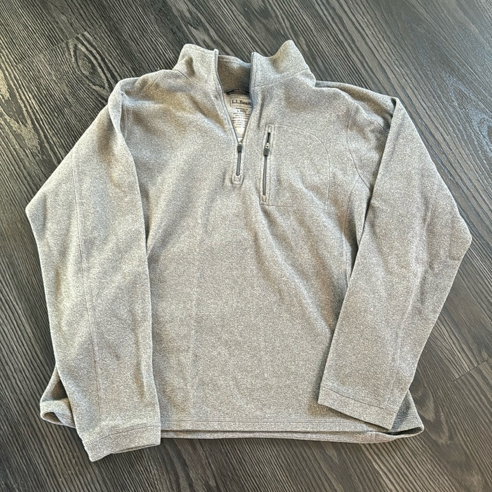 🍍L.L.BEAN 1/4 zip side chest zip pocket 🍍SIZE L🍍P-1